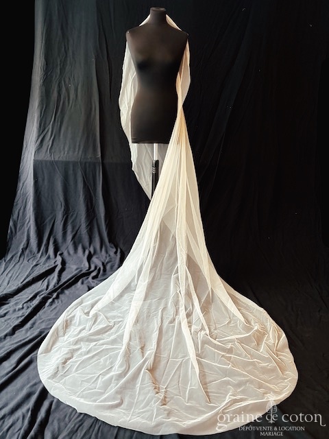 Madame a dit oui - Voile long de 250 cm en tulle brut fluide - robe de mariée