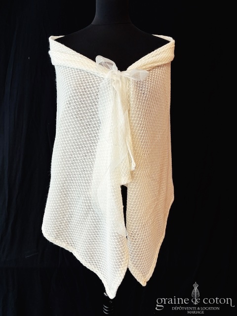 Maison Claire Joly - Châle étole en mohair crème - robe de mariée