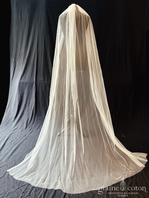 Maison Floret - Voile long de 250 cm en tulle fluide bords bruts - robe de mariée