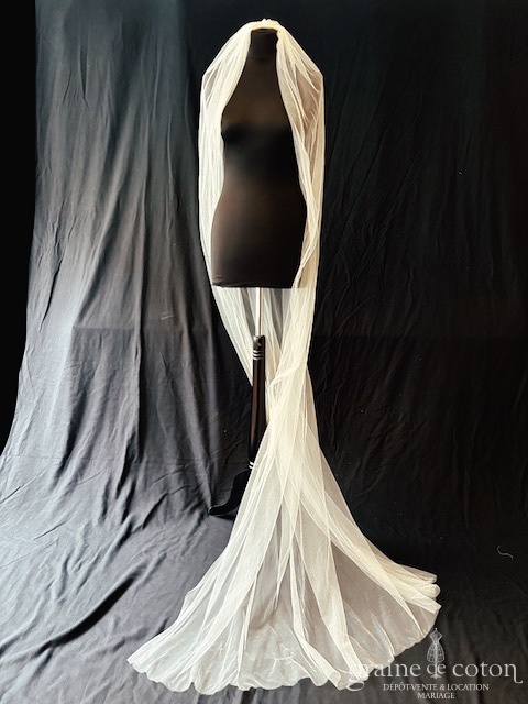 Maison Floret - Voile long de 250 cm en tulle fluide bords bruts - robe de mariée
