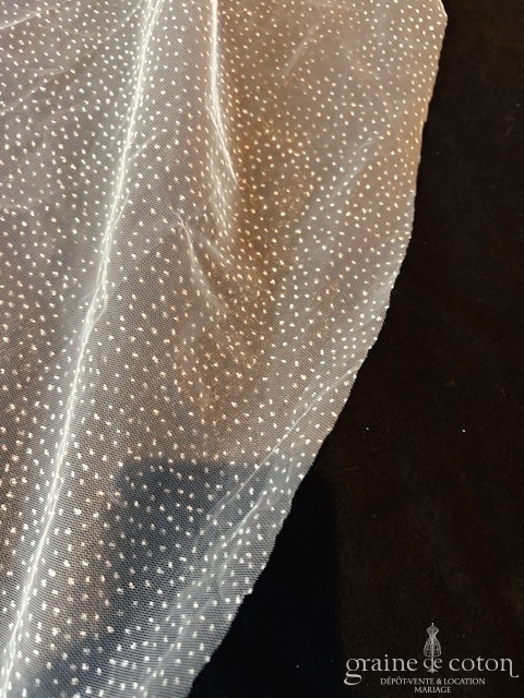 Pronovias - Voile long de 300 cm en tulle ivoire pailleté - robe de mariée