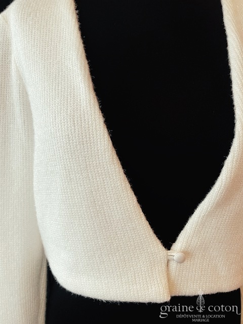 Bianco Evento - Gilet court en laine effet cachemire - robe de mariée