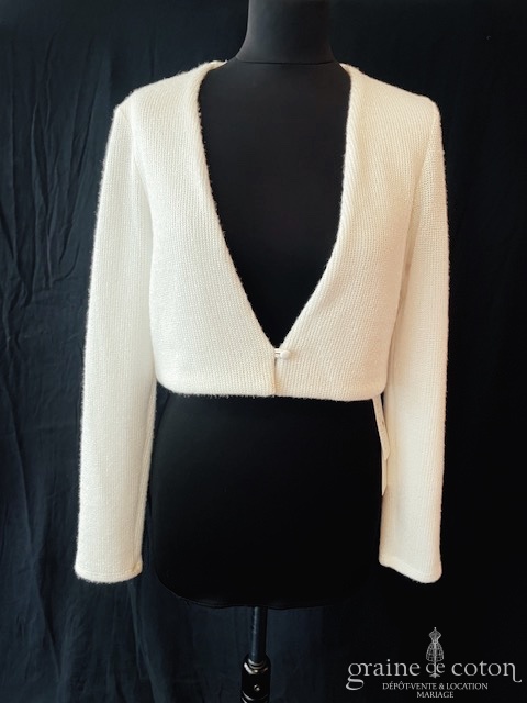Bianco Evento - Gilet court en laine effet cachemire - robe de mariée