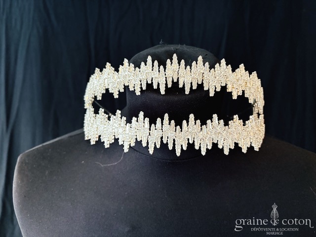 Création - Tiare en strass argentés - robe de mariée