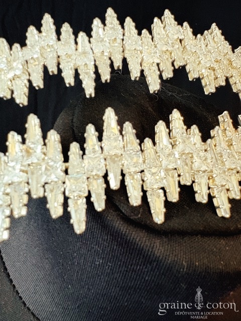 Création - Tiare en strass argentés - robe de mariée