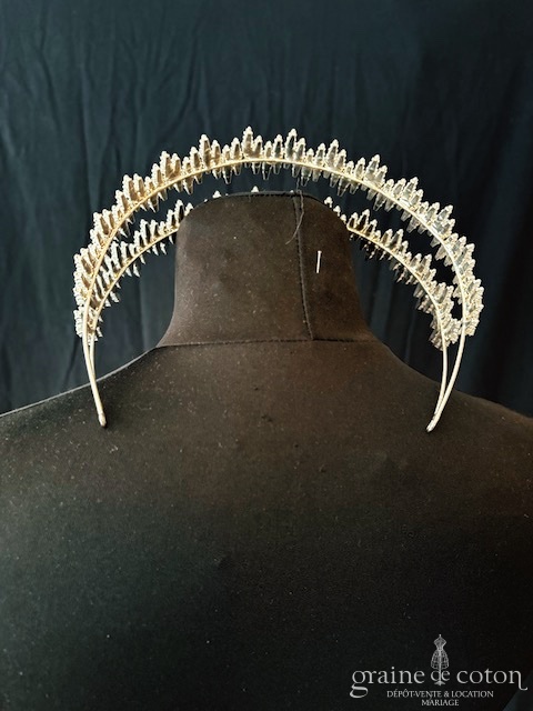 Création - Tiare en strass argentés - robe de mariée