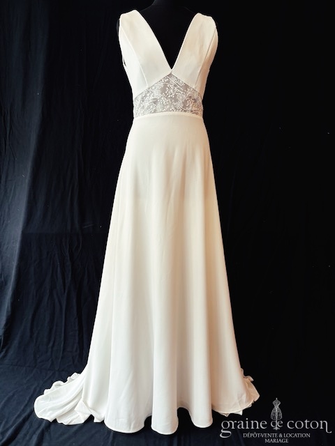 Gilles Zimmer - Création en crêpe de soie et dentelle - robe de mariée