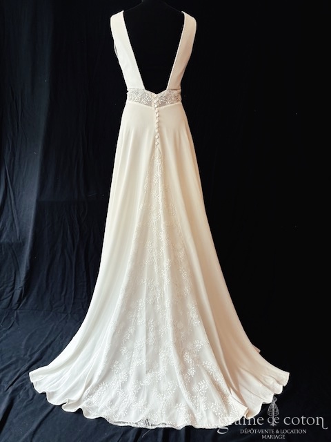 Gilles Zimmer - Création en crêpe de soie et dentelle - robe de mariée