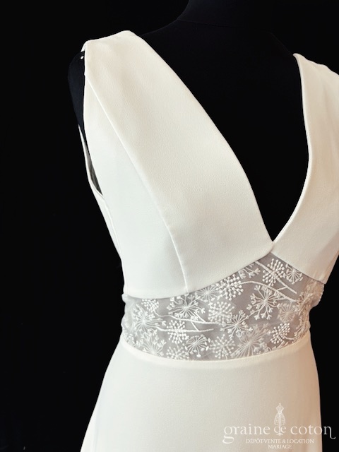 Gilles Zimmer - Création en crêpe de soie et dentelle - robe de mariée