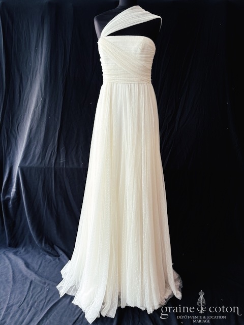 Jesus Peiro - Création bustier en tulle plumetis drapé - robe de mariée