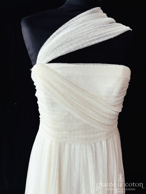 Jesus Peiro - Création bustier en tulle plumetis drapé - robe de mariée