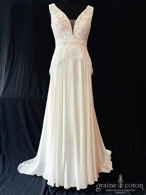 Réf. 6845 - Herv&eacute; Mariage - Vonnas - Robes de mari&eacute;e - Graine de coton - Dépôt-vente et location de robes de mariée à Paris