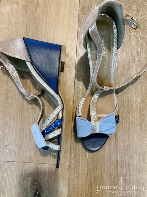 Réf. 6855 - Dessine-moi un soulier - Sandales Chlo&eacute; - Accessoires de mari&eacute;e - Graine de coton - Dépôt-vente et location de robes de mariée à Paris