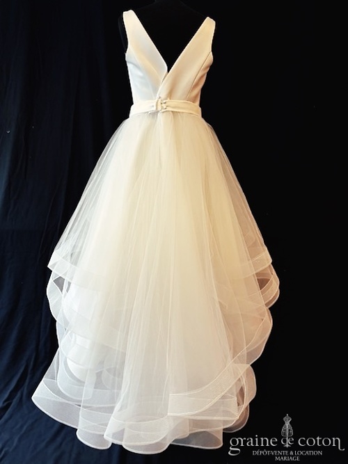Réf. 6858 - Atelier Emelia - Abricot - Robes de mari&eacute;e - Graine de coton - Dépôt-vente et location de robes de mariée à Paris