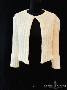 Bianco Evento - Gilet court en laine large maille