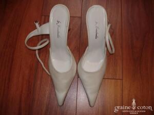 Cendrella - Escarpins à lanières en cuir ivoire