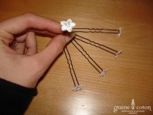 Au fil perlé - Pics fleurs des neiges - Lot de 5