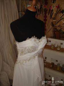 Robe bustier fluide blanche & or