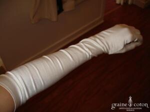Gants longs en soie ivoire