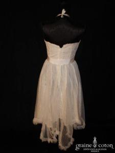Création Alzanel - Robe courte blanche en tulle plumetis