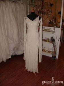 Lolita Lempicka - Robe une pièce en mousseline de soie ivoire