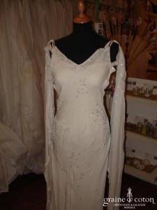 Lolita Lempicka - Robe une pièce en mousseline de soie ivoire