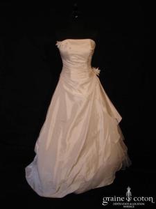 Les mariées d'Alwena - Robe une pièce bustier une bretelle ivoire