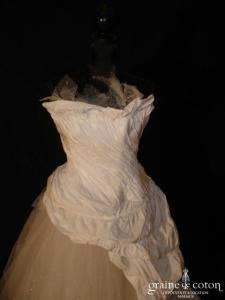 Max Chaoul - Robe deux pièces en tulle et taffetas de soie asymétrique