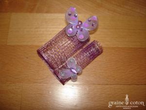 Création Alexia de Paris - Mini bibi en abaca et papillons parme