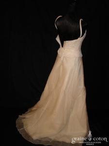 Mariées de Paris - Robe deux pièces en dentelle et organza de soie ivoire