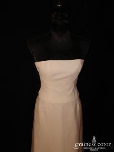 Mariées de Paris - Robe deux pièces taille haute en crêpe georgette et organza ivoire