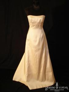 Mariées de Paris - Robe taille empire en mikado de soie ivoire
