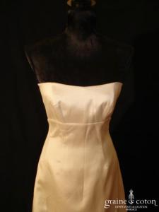 Mariées de Paris - Robe taille empire en mikado de soie ivoire