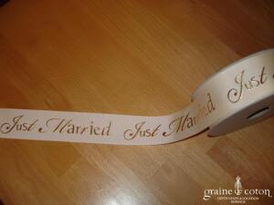 Rouleau de ruban gros grain ivoire 