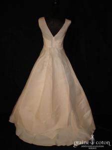 Balenciaga - Robe une pièce en gaze de soie ivoire