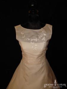 Balenciaga - Robe une pièce en gaze de soie ivoire