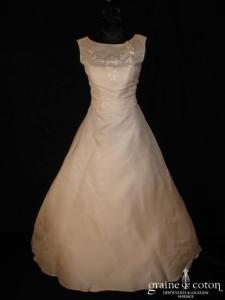 Balenciaga - Robe une pièce en gaze de soie ivoire