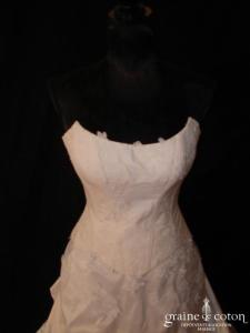 Cymbeline - Robe deux pièces blanche en taffetas et dentelle