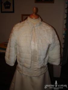 Veste imitation fourrure ivoire