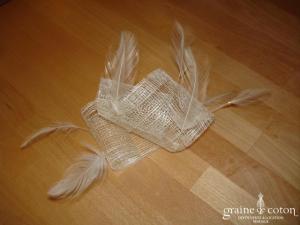 Création Alexia de Paris - Bibi en abaca et plumes ivoire