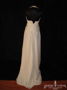 Création Balthazar - Robe à encolure américaine en mousseline de soie ivoire