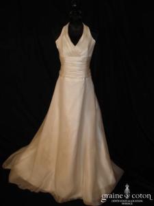 Gilles Zimmer - Robe avec tour de cou fluide en organza de soie et soie sauvage