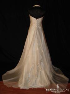 Gilles Zimmer - Robe avec tour de cou fluide en organza de soie et soie sauvage