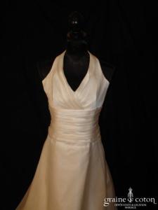 Gilles Zimmer - Robe avec tour de cou fluide en organza de soie et soie sauvage