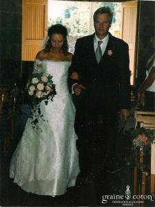 Catherine Puget - Robe en soie sauvage et dentelle de calais