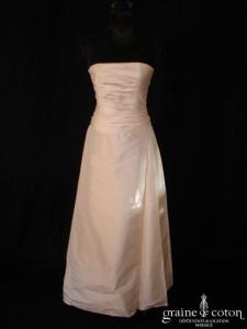 Romance - Robe une pièce drapée en soie sauvage ivoire