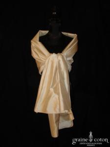 Les mariées d'Elodie - Étole en soie sauvage champagne