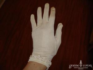 Les mariées d'Elodie - Gants courts ivoire satiné