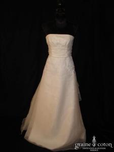 Mariées de Paris - Robe une pièce taille empire en organza ivoire