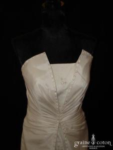 Mariées d'Elodie - Robe une pièce en taffetas ivoire